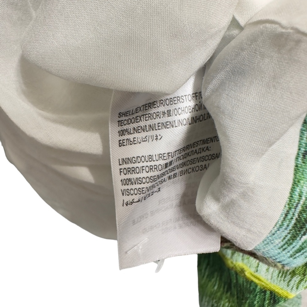 Pure Linen RARE New Farm Rio Pineapple Palm Leafs Tree Blazer Jacket - Picture 10 of 10
